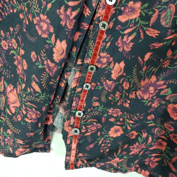 Sundance Floral Blouse in Black and Red - Picture 6 of 12